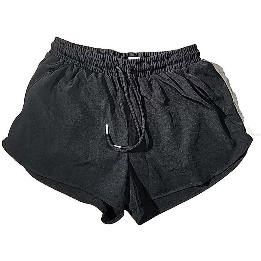 Women's Running Tennis Shorts Size Medium 3‎ Zipper Pockets Lined Black High